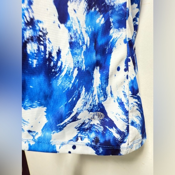 Reel Legends Blue and White Swirl Print Women's Tee - Picture 2 of 5